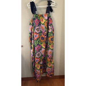 NWT $129 FRNCH Paris Floral‎ Sun Dress Robe Mumu Medium Summer Resortwear Beach